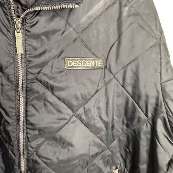 Vintage Descente quilted black insulated puffer bomber jacket size XL - Picture 2 of 7